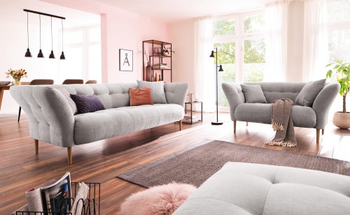Big Apple 3ALR+Loveseat Matrix silver